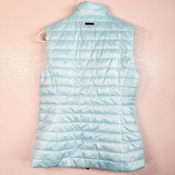 NWT Lilly Pulitzer Elyn Puffer Vest SMALL Whisper Blue Full Zip Printed Lining - Picture 8 of 13